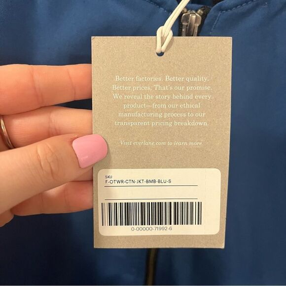 Everlane Blue Bomber Jacket NEW Small - Picture 12 of 16